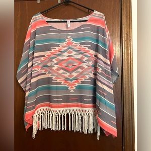 Light weight poncho style top
